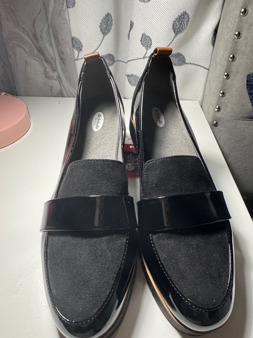 Black Patent & Suede Loafers